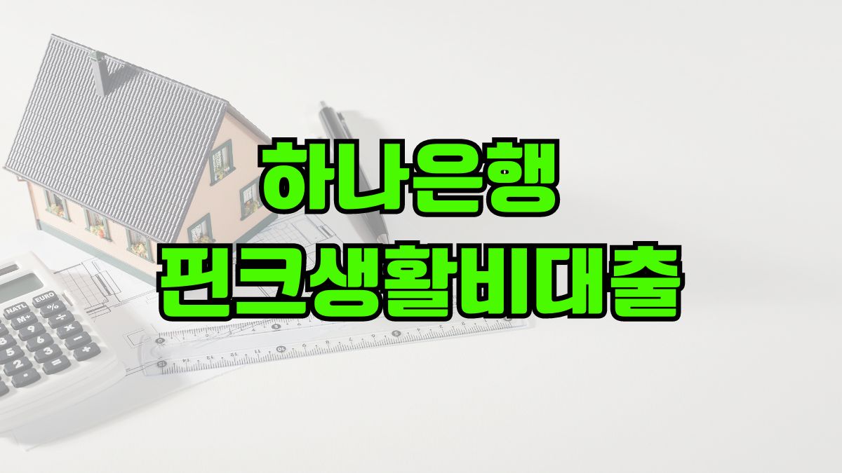 하나은행 핀크생활비대출