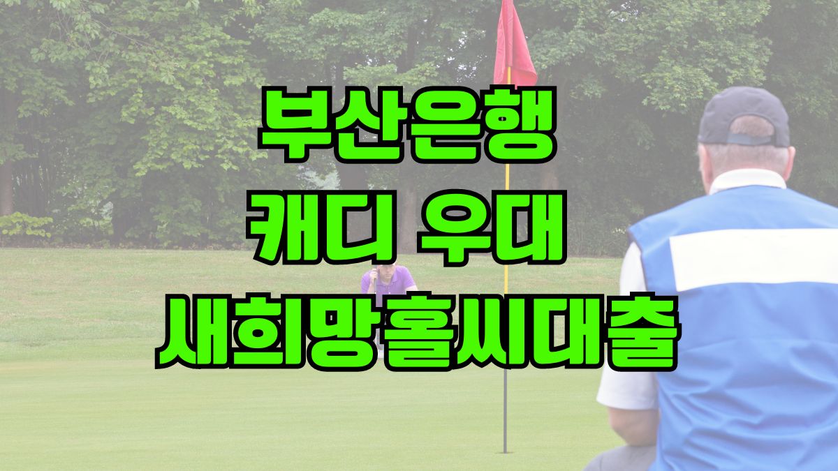 부산은행 캐디 우대 새희망홀씨대출