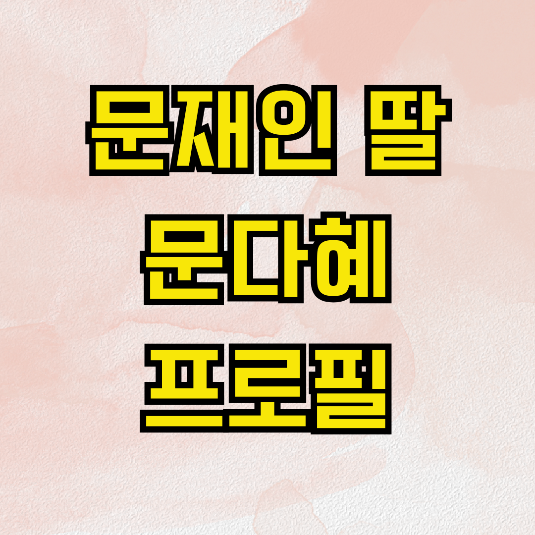 문재인 딸 문다혜 프로필