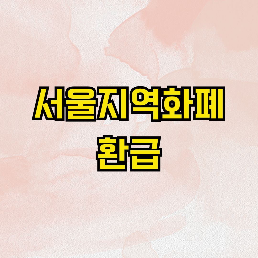 서울지역화폐 환급