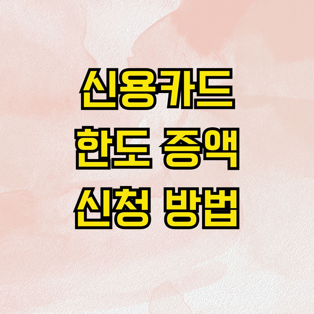 신용카드 한도 증액 신청 방법