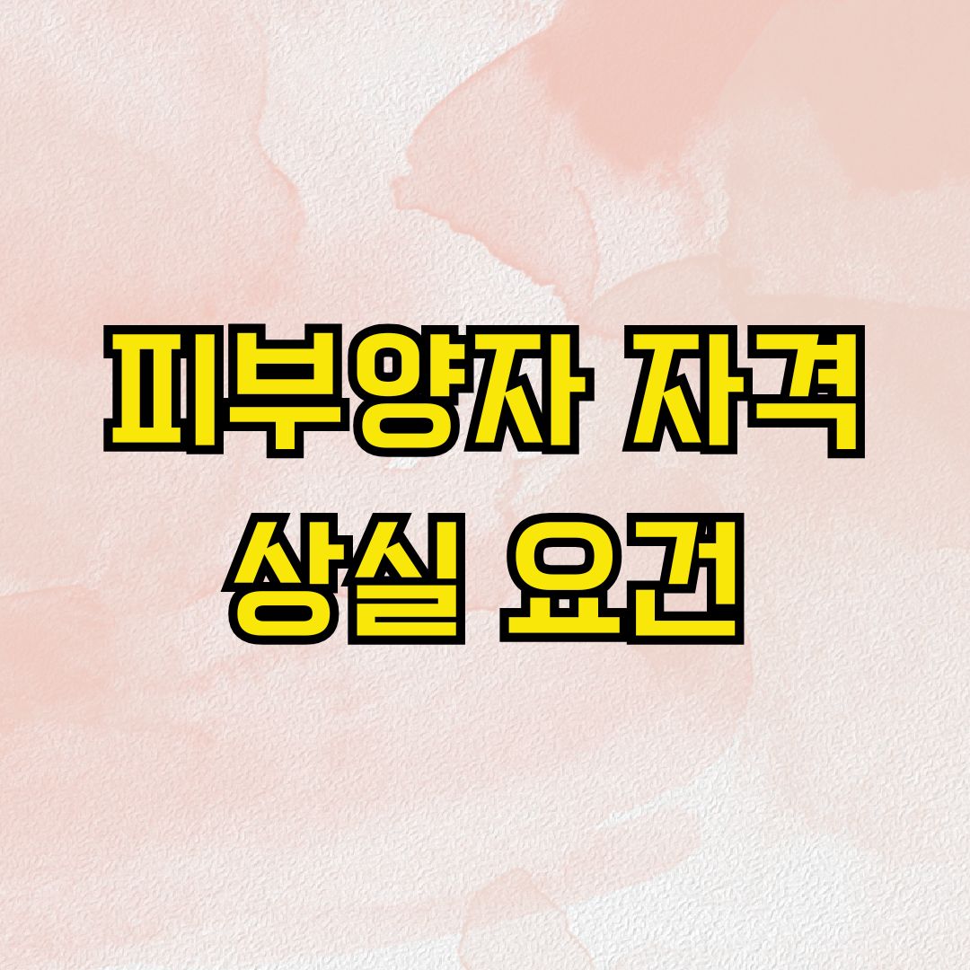 피부양자 자격 상실 요건