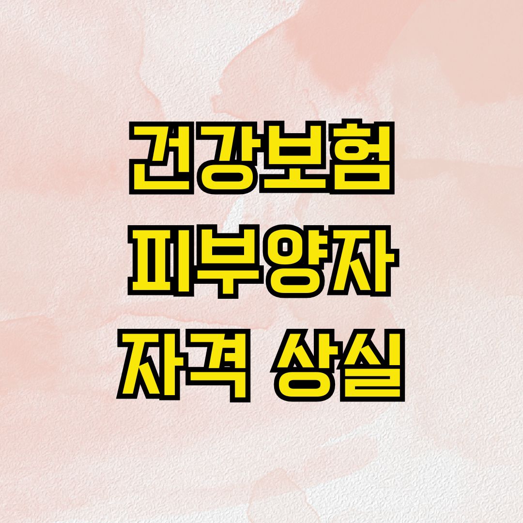 건강보험 피부양자 자격 상실