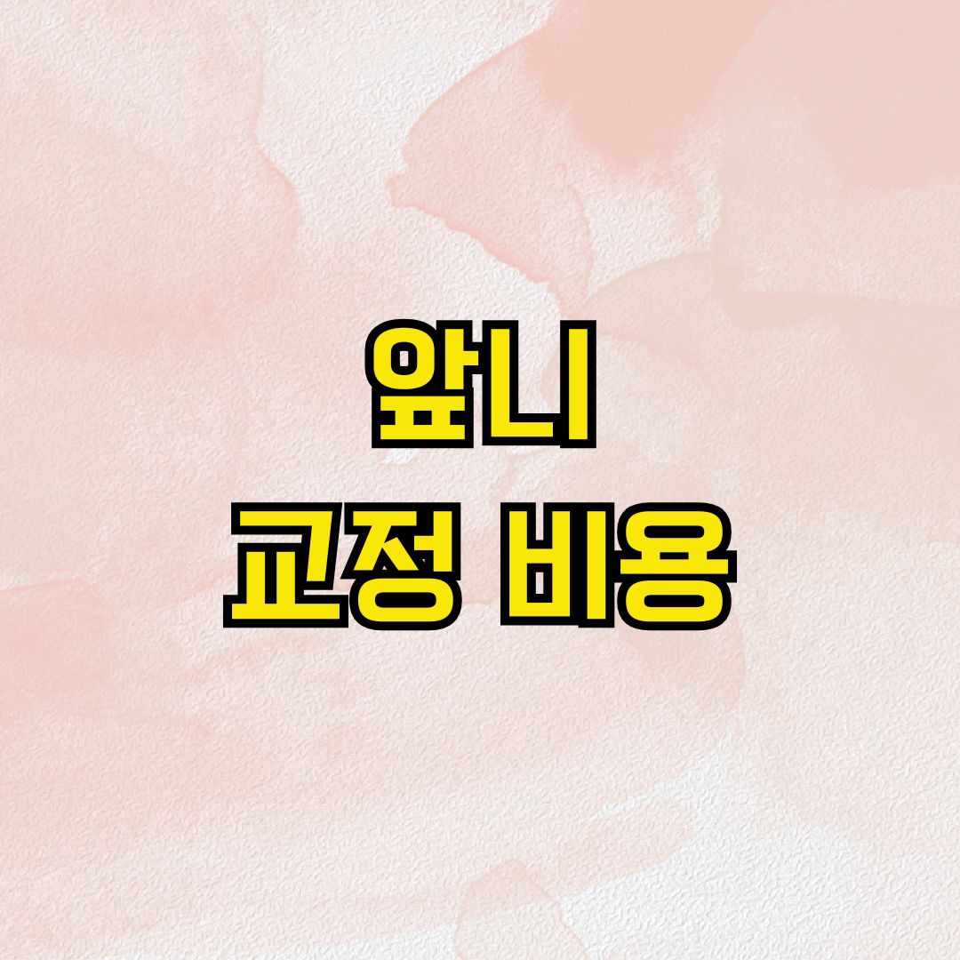 앞니 교정 비용