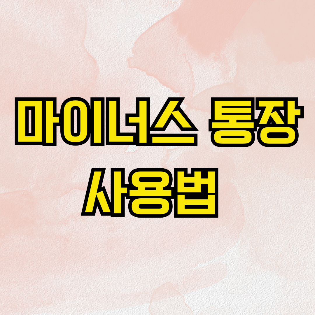 마이너스 통장 사용법