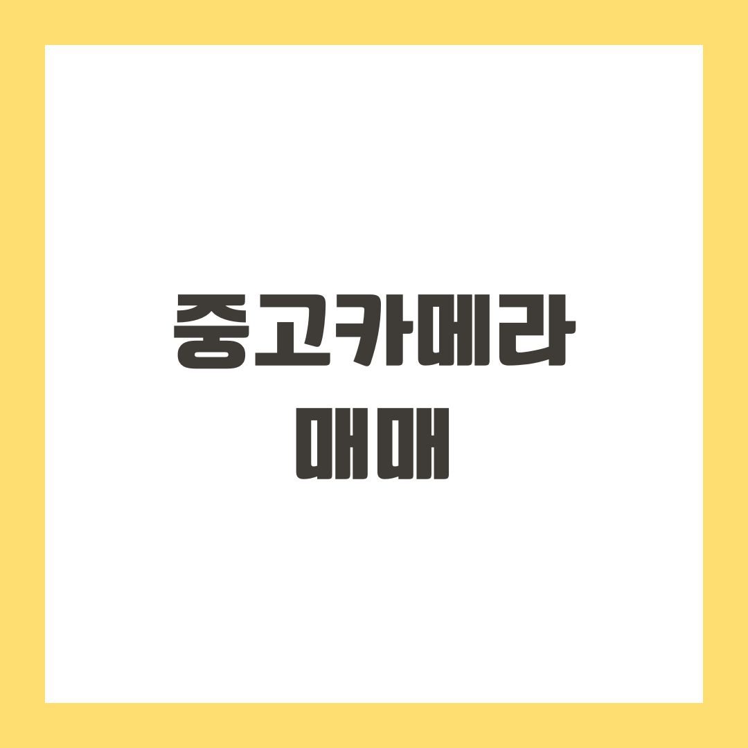 중고카메라 매매