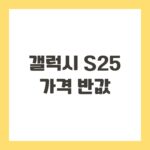 갤럭시 S25 가격 반값
