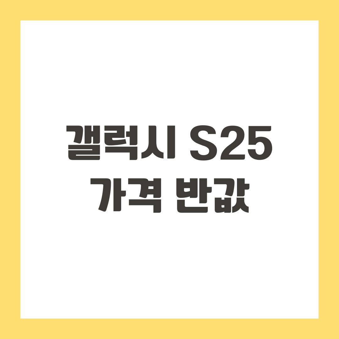 갤럭시 S25 가격 반값