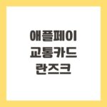 애플페이 교통카드 란즈크
