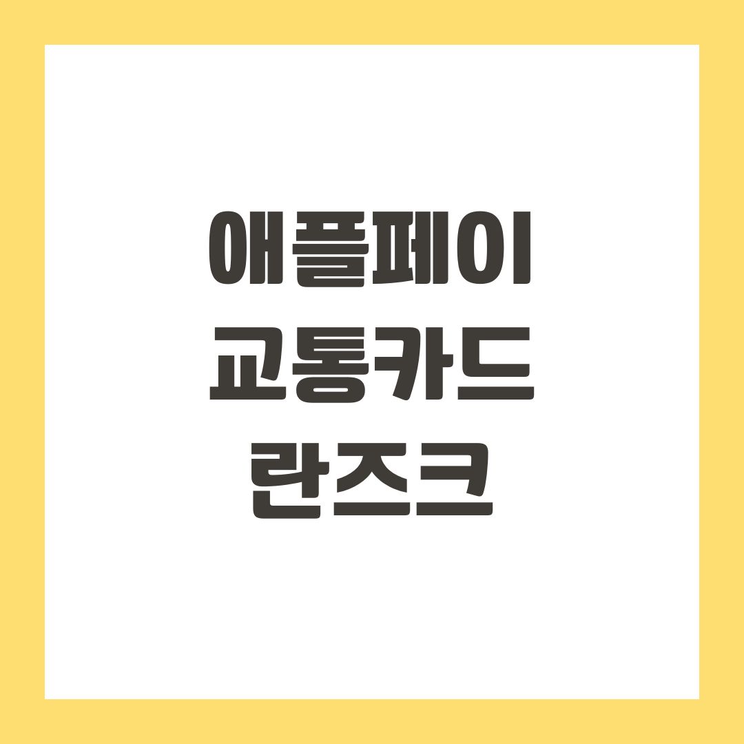 애플페이 교통카드 란즈크