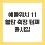 애플워치 11 혈압 측정 탑재 출시일