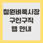 철원 벼룩시장 구인구직 앱 안내