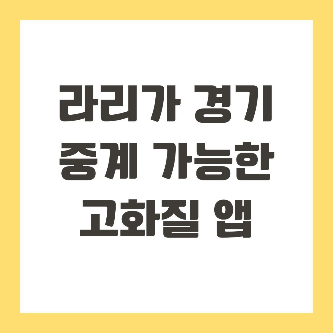 라리가 경기 중계 가능한 고화질 앱
