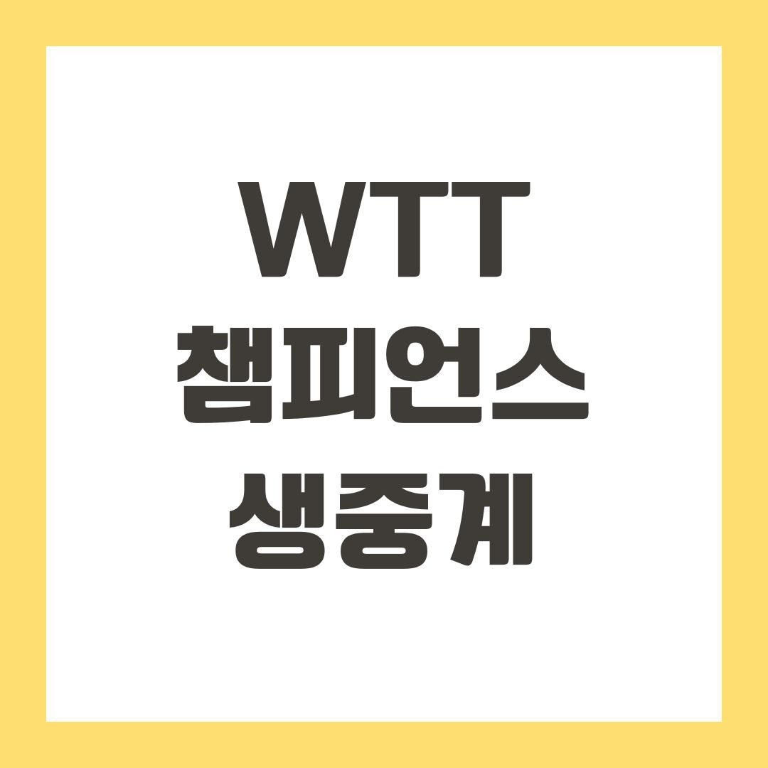 WTT 챔피언스 생중계