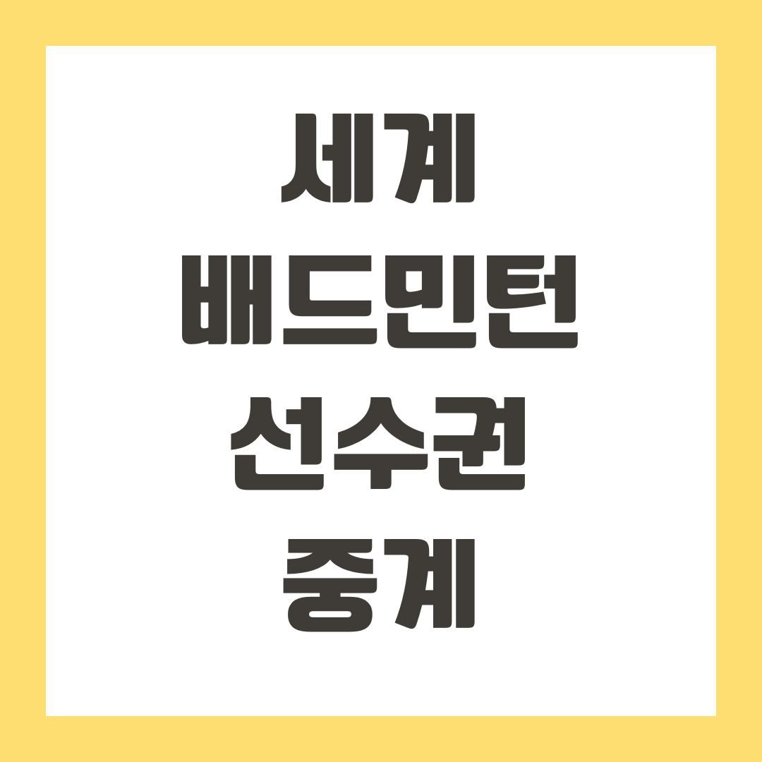 세계배드민턴선수권 중계