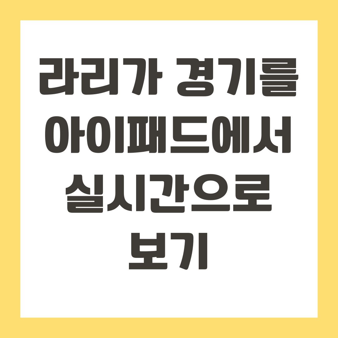 라리가 경기를 아이패드에서 실시간으로 보기