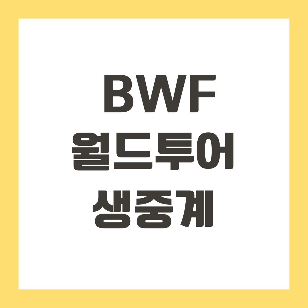 BWF 월드투어 생중계