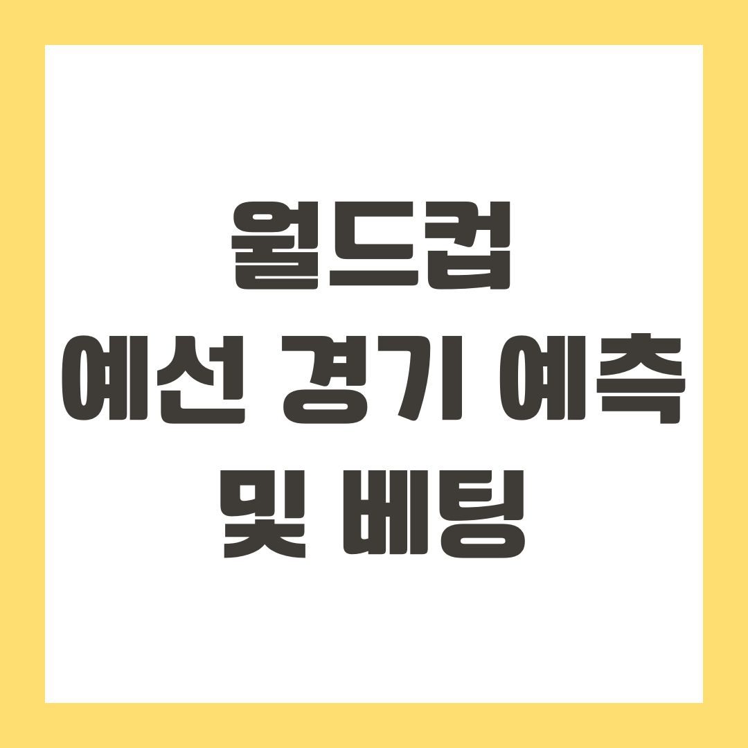 월드컵 예선 경기 예측 및 베팅