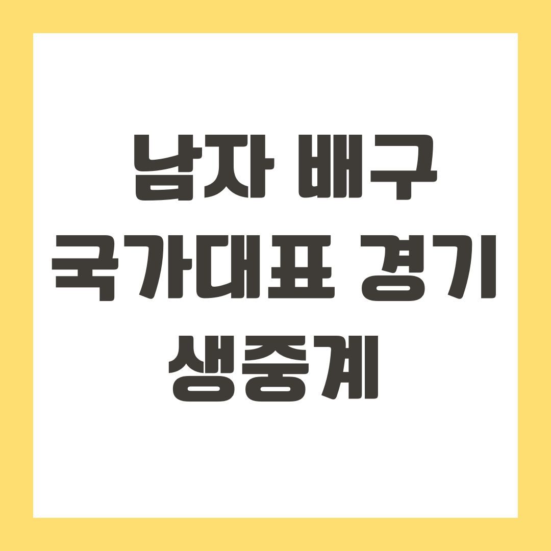 남자 배구 국가대표 경기 생중계