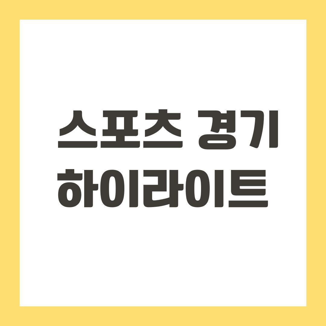 스포츠 경기 하이라이트