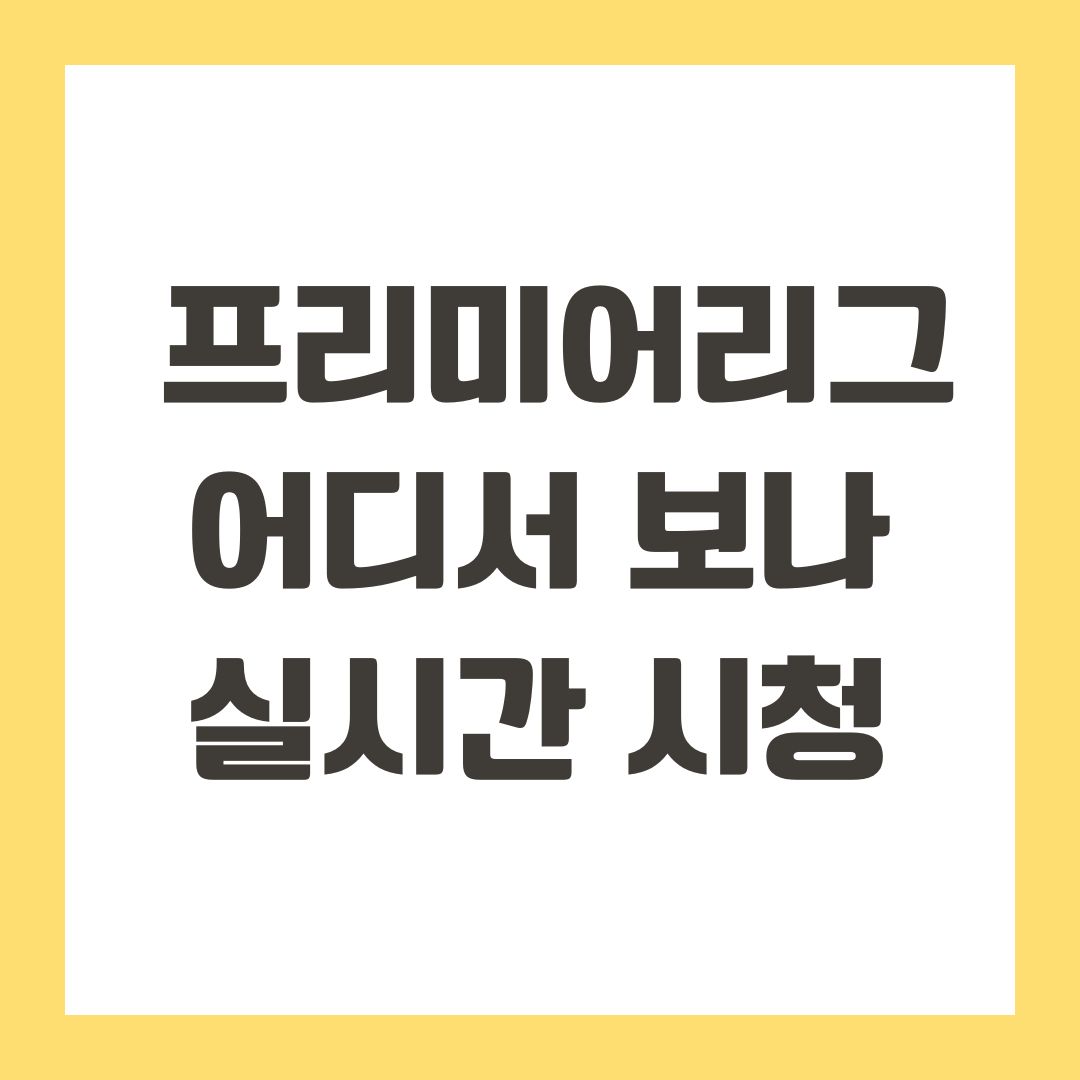 프리미어리그 어디서 보나 실시간 시청