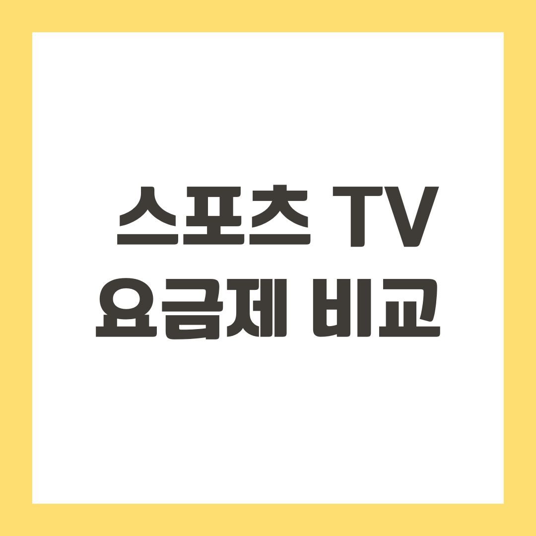 스포츠 TV 요금제 비교