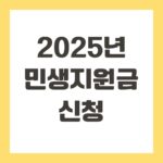 2025년 민생지원금 신청