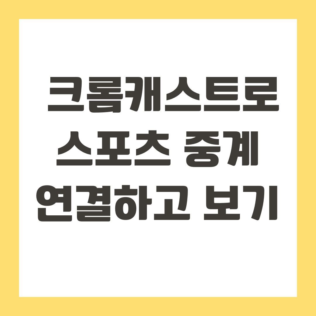 크롬캐스트로 스포츠 중계 연결하고 보기