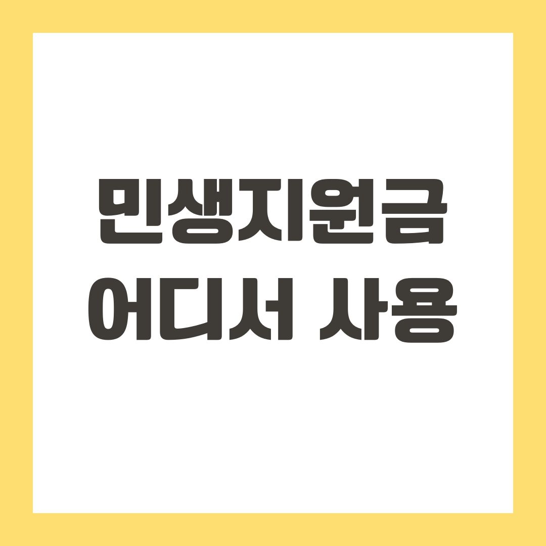 민생지원금 어디서 사용
