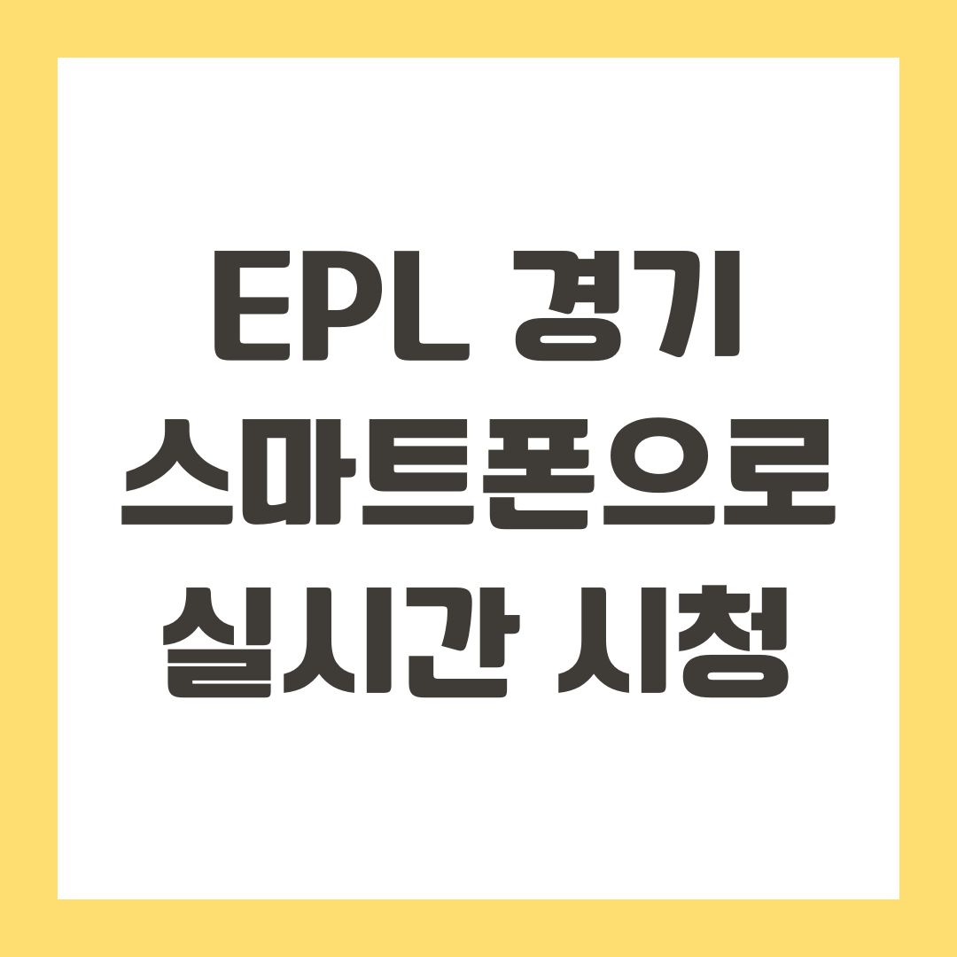 EPL 경기 스마트폰으로 실시간 시청