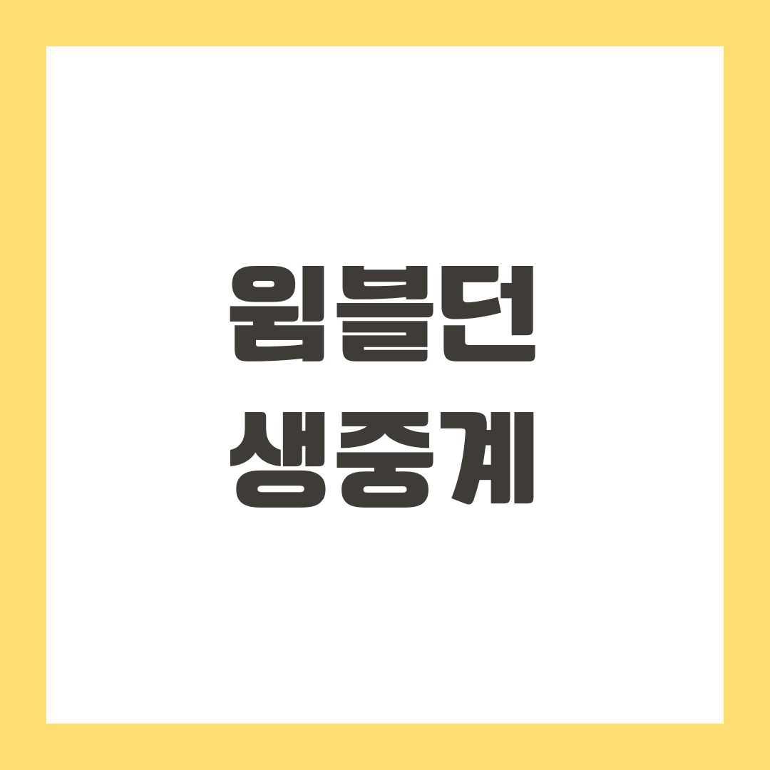 윔블던 생중계