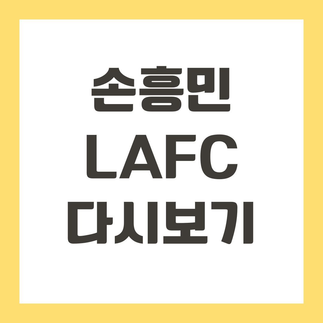 손흥민 LAFC 다시보기