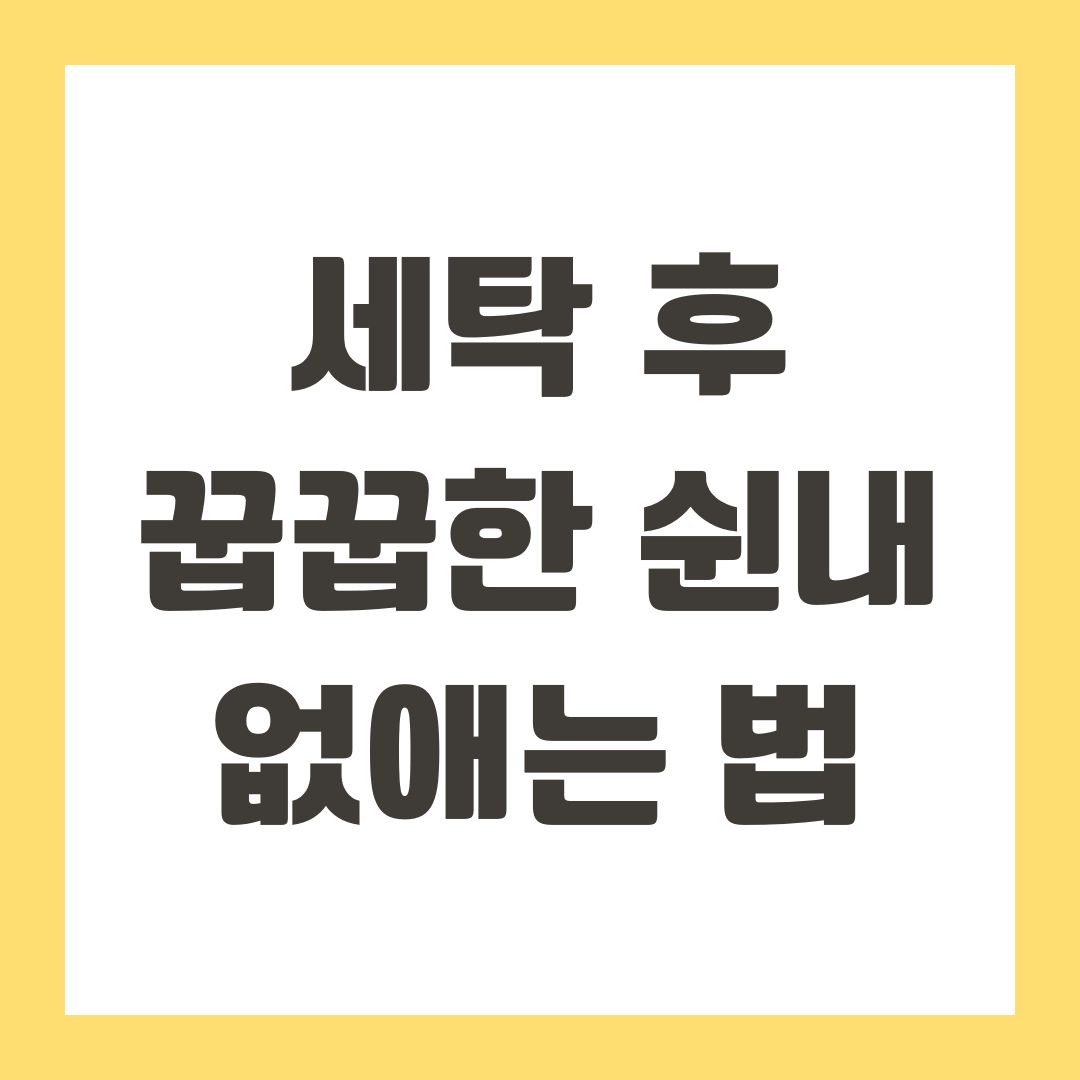세탁 후 꿉꿉한 쉰내 없애는 법