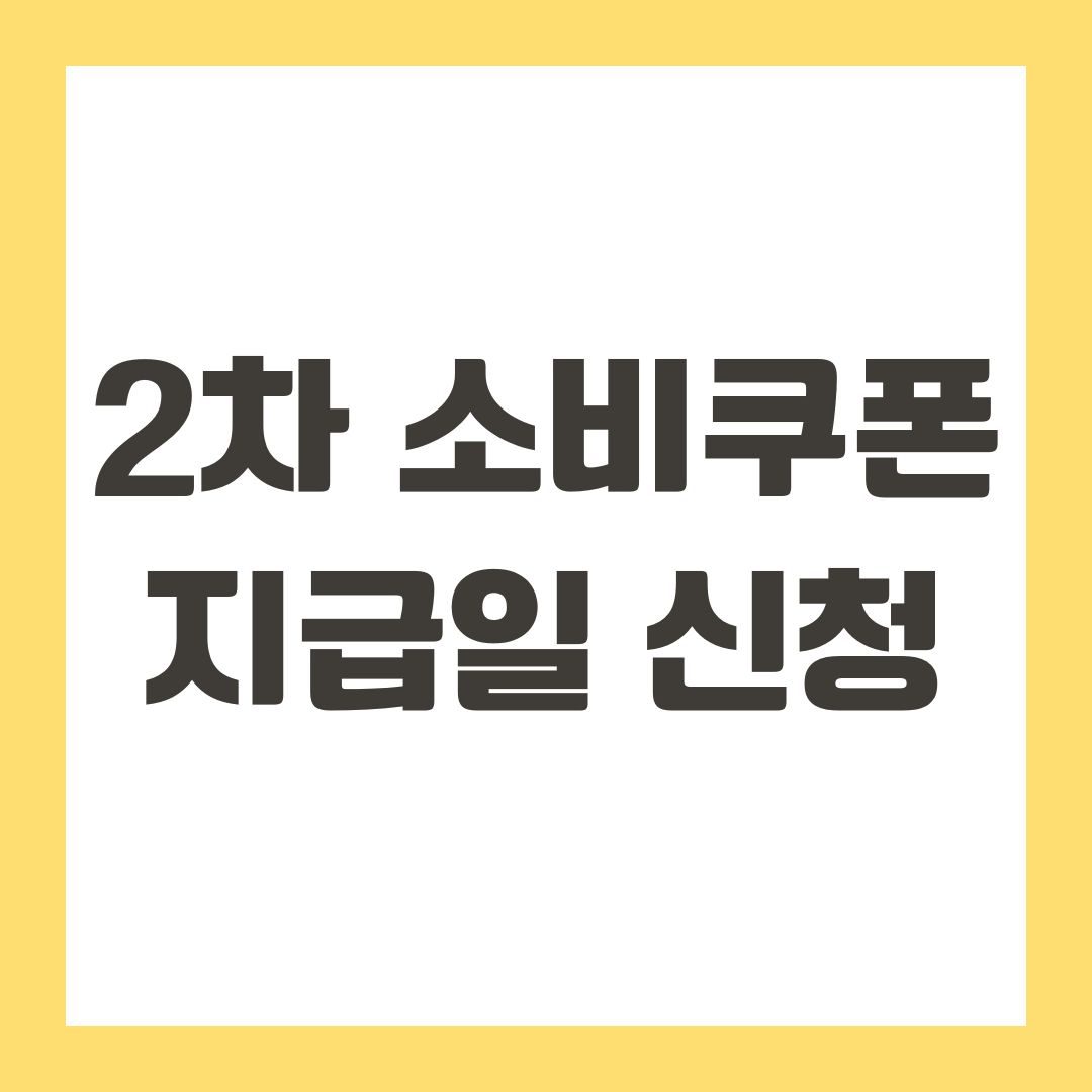 2차 소비쿠폰 지급일 신청