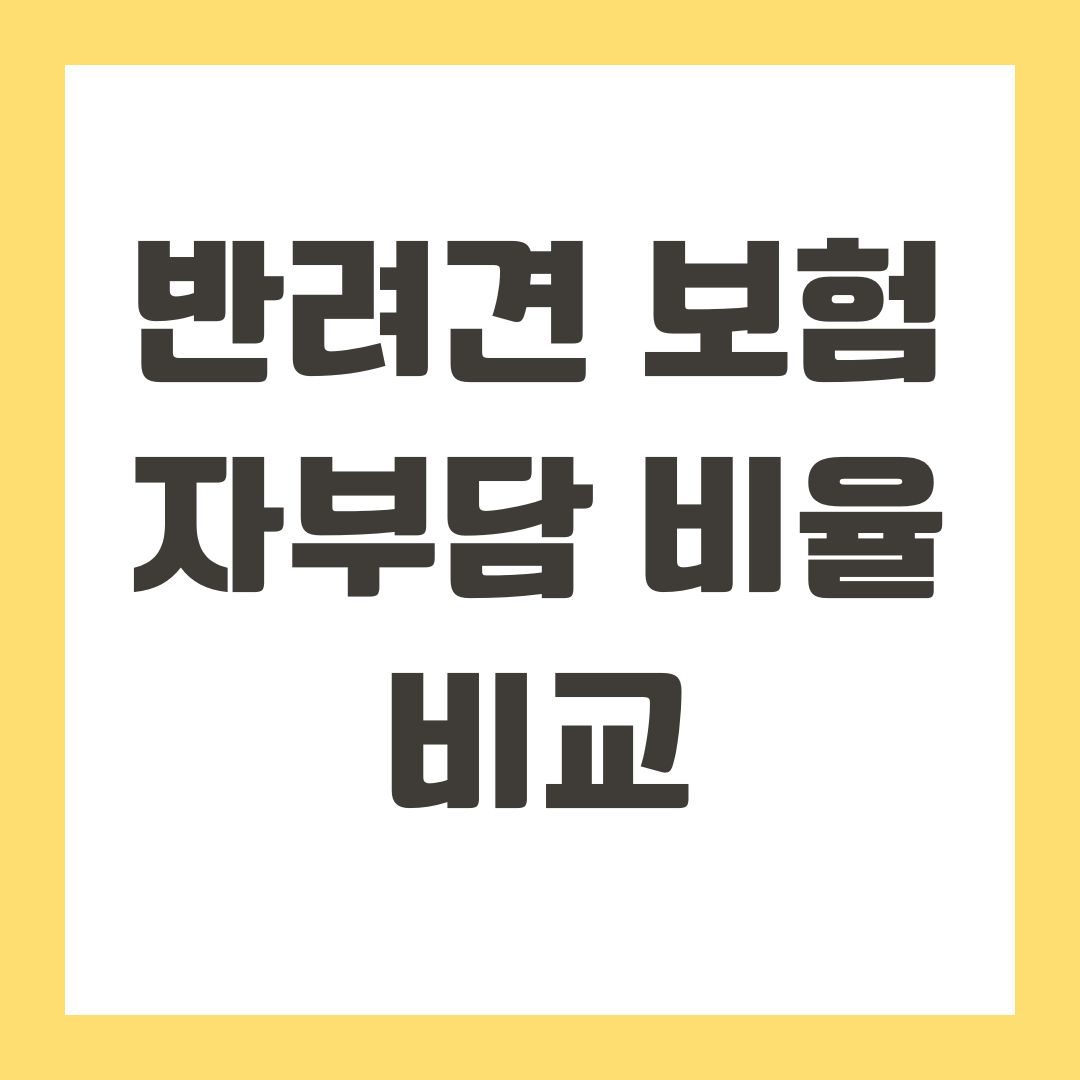 반려견 보험 자부담 비율 비교